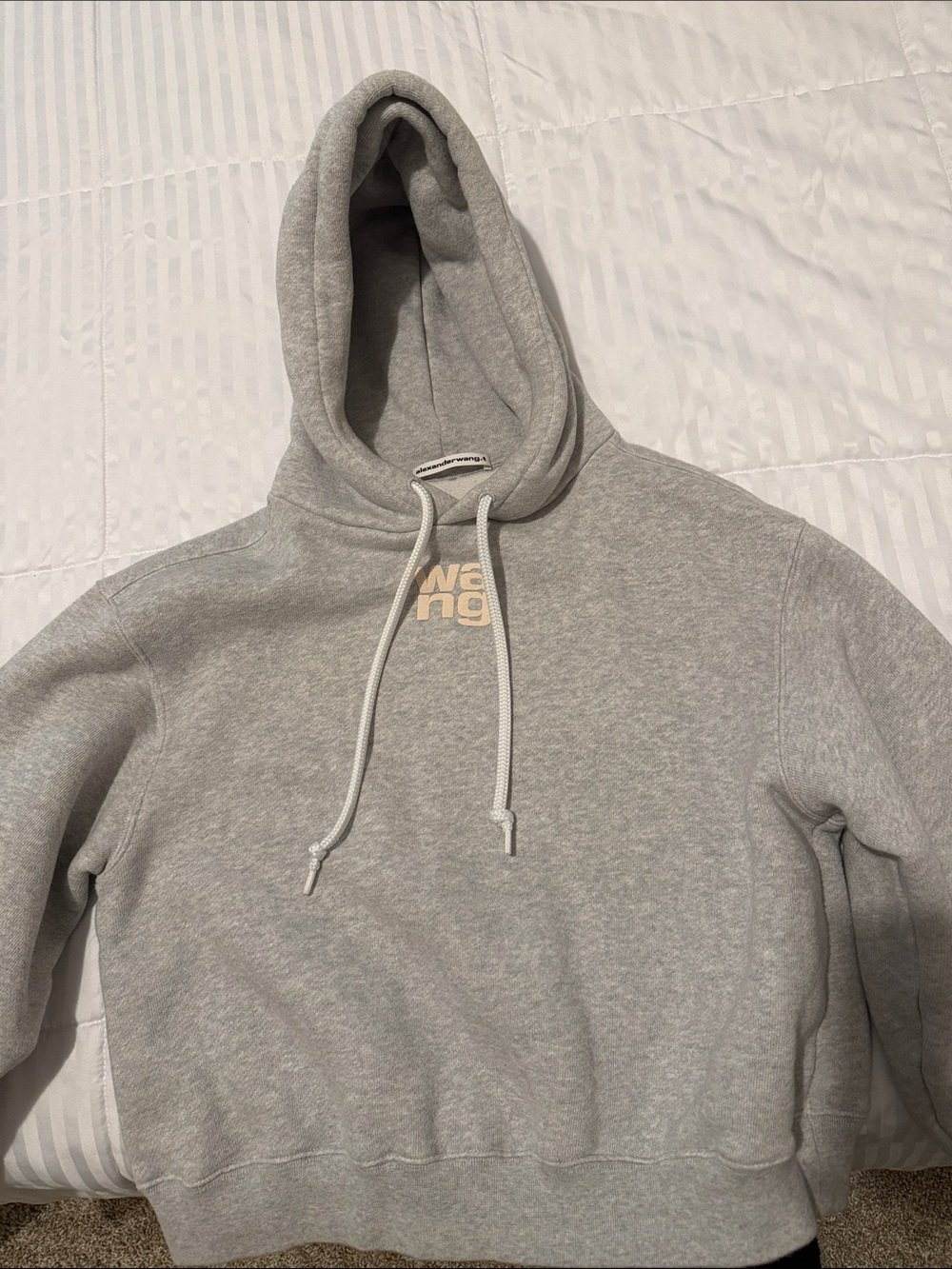 Alexander Wang Rubberised logo cotton hoodie